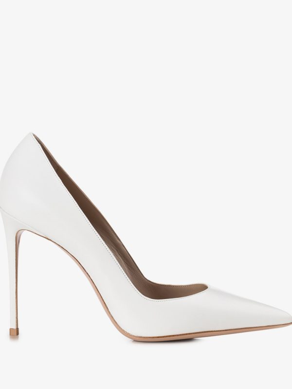 EVA PUMP 100 mm-White leather pump