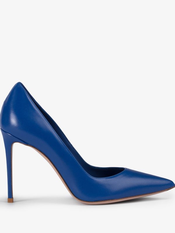 EVA PUMP 100 mm-Persia blue leather pump